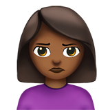 woman pouting: medium-dark skin tone