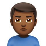 man pouting: medium-dark skin tone