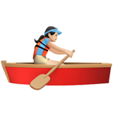 woman rowing boat: light skin tone