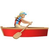 woman rowing boat: medium-light skin tone