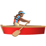 woman rowing boat: medium skin tone