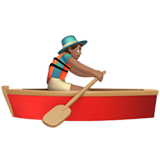 man rowing boat: medium skin tone