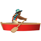 man rowing boat: medium-dark skin tone