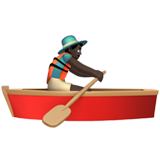 man rowing boat: dark skin tone