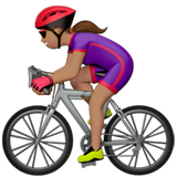 woman biking: medium skin tone