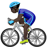man biking: dark skin tone