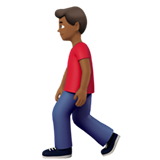 man walking: medium-dark skin tone