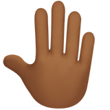 raised back of hand: medium-dark skin tone