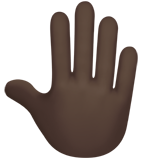 raised back of hand: dark skin tone