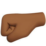 left-facing fist: medium-dark skin tone