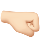 right-facing fist: light skin tone
