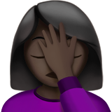 woman facepalming: dark skin tone