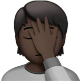 person facepalming: dark skin tone