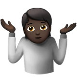 person shrugging: dark skin tone