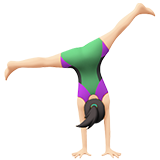 woman cartwheeling: light skin tone