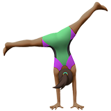 woman cartwheeling: medium-dark skin tone