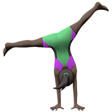 woman cartwheeling: dark skin tone