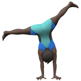 man cartwheeling: dark skin tone