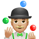 man juggling: medium-light skin tone