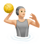 person playing water polo: light skin tone