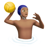 man playing water polo: medium skin tone