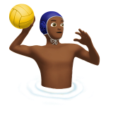 man playing water polo: medium-dark skin tone