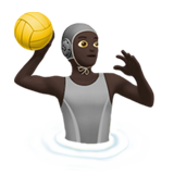 person playing water polo: dark skin tone