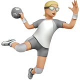 person playing handball: medium-light skin tone