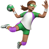 woman playing handball: medium skin tone