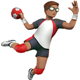 man playing handball: medium skin tone