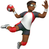 man playing handball: medium-dark skin tone