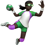 woman playing handball: dark skin tone