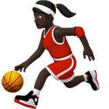 woman bouncing ball: dark skin tone