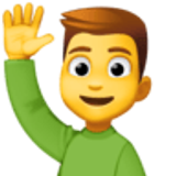 Man raising hand - Facebook