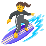 Woman surfing - Noto Color Emoji