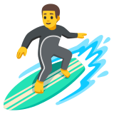 Man surfing - Noto Color Emoji
