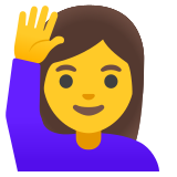 Woman raising hand - Noto Color Emoji