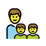 Family: man, boy, boy - OpenMoji