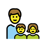 Family: man, girl, boy - OpenMoji