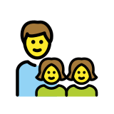 Family: man, girl, girl - OpenMoji