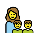 Family: woman, boy, boy - OpenMoji