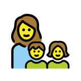 Family: woman, girl, boy - OpenMoji