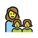 Family: woman, girl, girl - OpenMoji
