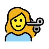 Woman getting haircut - OpenMoji