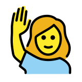Woman raising hand - OpenMoji