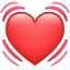 Pink beating heart smiley Whatsapp U+1F493