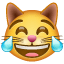 Lacrime di gioia gatto emoji U + 1F639
