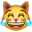 Emoji de gato de lágrimas de alegria U + 1F639