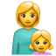 Faccina madre figlia U + 1F469 ‍U + 1F467