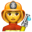 Pompiere femminile emoji U + 1F469 U + 1F692